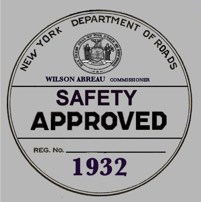 (image for) 1932 New York Safety Sticker